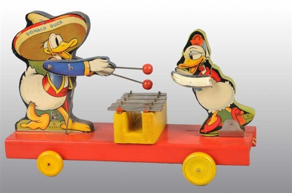 FISHER PRICE NO. 160 DONALD & DONNA DUCK PULL TOY 