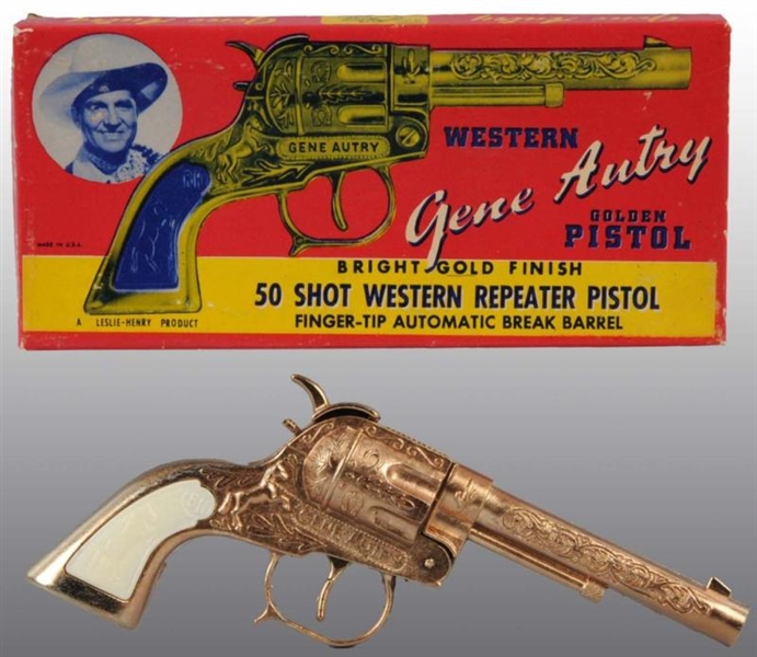 GENE AUTRY 50-SHOT WESTERN REPEATER TOY CAP GUN.  