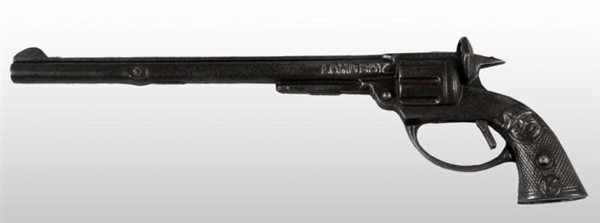 1920S CAST IRON "LONGBOY" TOY CAP GUN.           