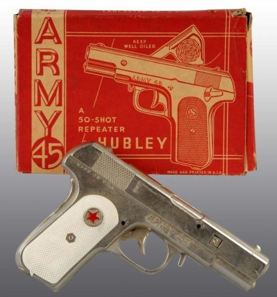 HUBLEY ARMY 45 50-SHOT REPEATER TOY CAP GUN.      