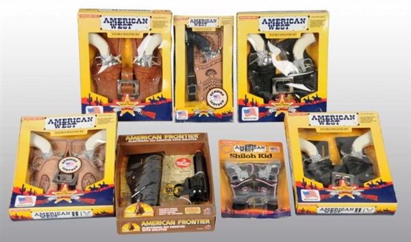 LOT OF 7: AMERICAN WEST TOY GUN & HOLSTER SETS.   