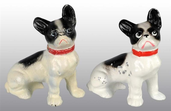 LOT OF 2: CAST IRON FRENCH BULLDOG PAPERWEIGHTS.  