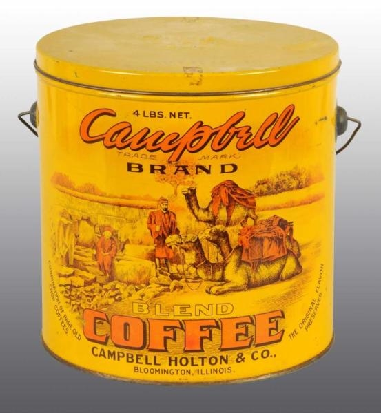 4-POUND CAMPBELL COFFEE COUNTER TIN.              