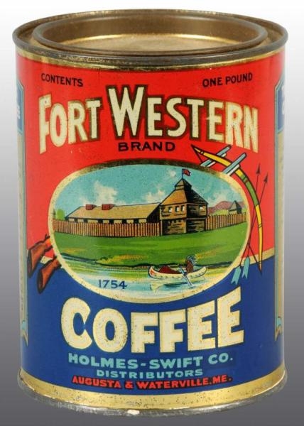 FORT WESTERN COFFEE TIN.                          
