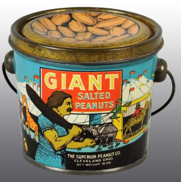 GIANT SALTED PEANUTS TIN.                         