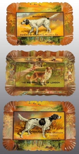 LOT OF 3: DOG TIP TRAYS.                          