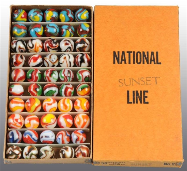 PELTIER NATIONAL SUNSET LINE NO. 2 MARBLE BOX.    