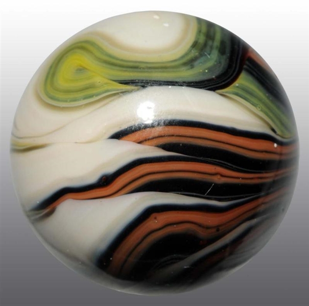 CHRISTENSEN 4-COLORED FLAME MARBLE.               