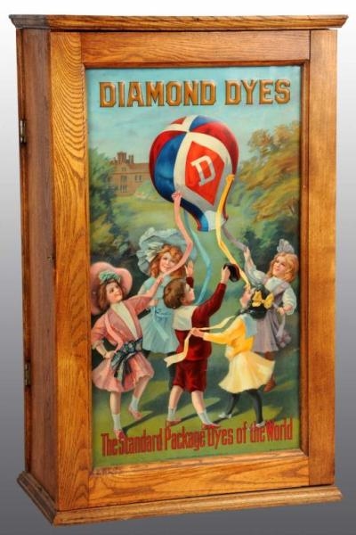 DIAMOND DYES CABINET WITH CHILDREN & BALLOON.     