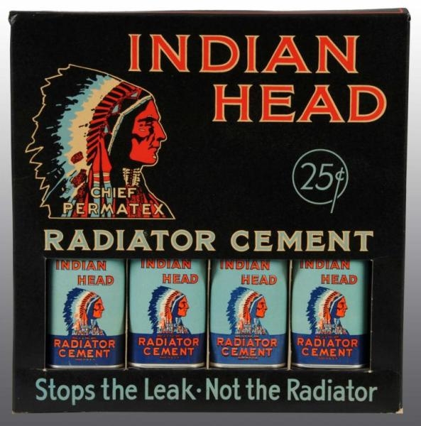 INDIAN HEAD RADIATOR CEMENT COUNTER DISPLAY.      