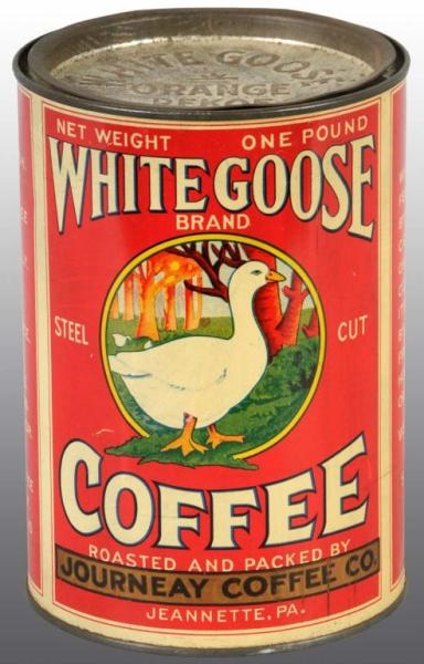 WHITE GOOSE COFFEE TIN.                           