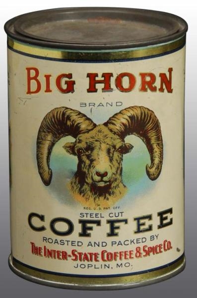 BIG HORN COFFEE TIN.                              