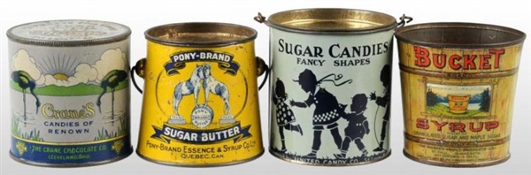 LOT OF 4: CANDY TINS.                             