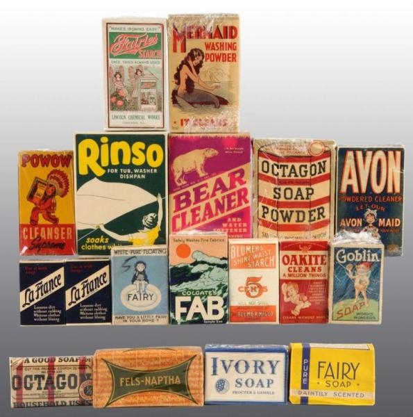 LOT OF 22: SOAP-RELATED BOXES.                    