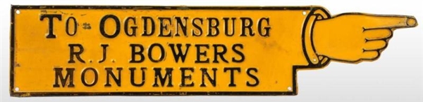 LOT OF 2: EMBOSSED TIN FINGER SIGNS.              