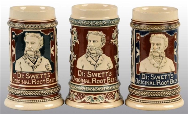 LOT OF 3: DR. SWETTS ROOT BEER MUGS.             