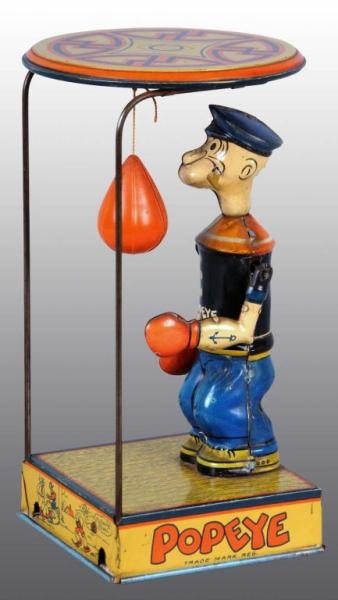 TIN CHEIN POPEYE OVERHEAD PUNCHER WIND-UP TOY.    