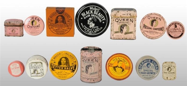 LOT OF 14: SMALL COSMETIC TINS.                   