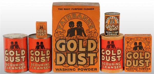 LOT OF 7: GOLD DUST PACKAGING ITEMS.              