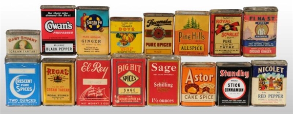 LOT OF 16: SPICE TINS.                            