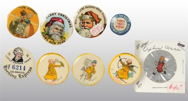 LOT OF 9: CHARACTER BUTTONS.                      