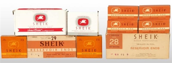 LOT OF SHEIK CONDOM CONTAINERS.                   