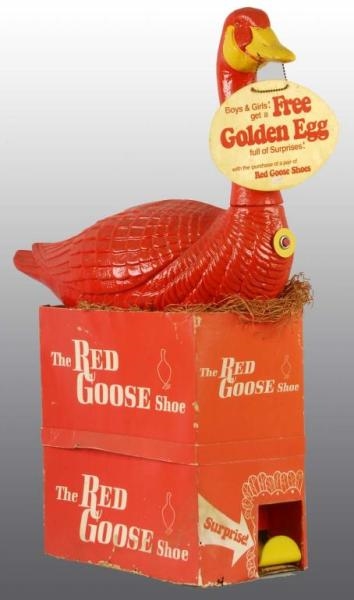 ELECTRIC RED GOOSE GOLDEN EGG ADVERTISING DISPLAY 