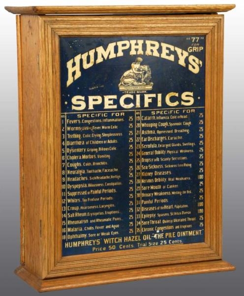 HUMPHREYS REMEDIES DISPLAY CABINET.               