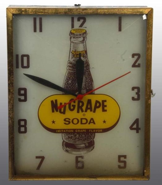 ELECTRIC NUGRAPE SODA ADVERTISING CLOCK.          