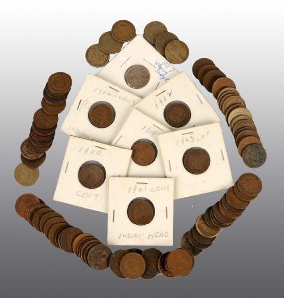 LOT OF 96: PENNY COINS.                           