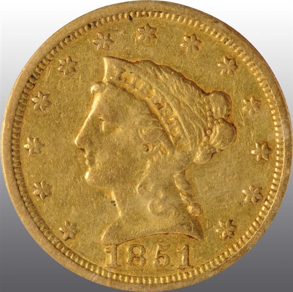 1851 $2.5 DOLLAR GOLD PIECE.                      
