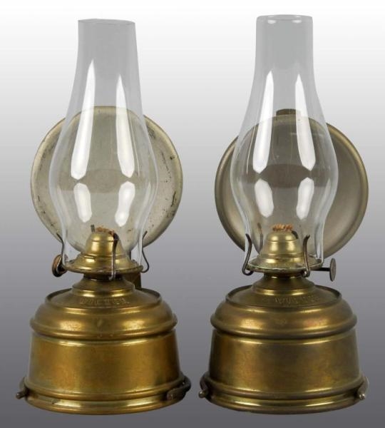 LOT OF 2: VICTOR KEROSENE LAMPS WITH REFLECTORS.  