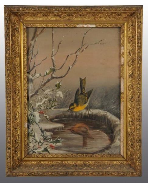 LOT OF 2: OIL PAINTINGS OF BIRDS.                 