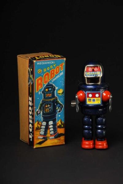 TIN ROBY WIND-UP ROBOT.                           