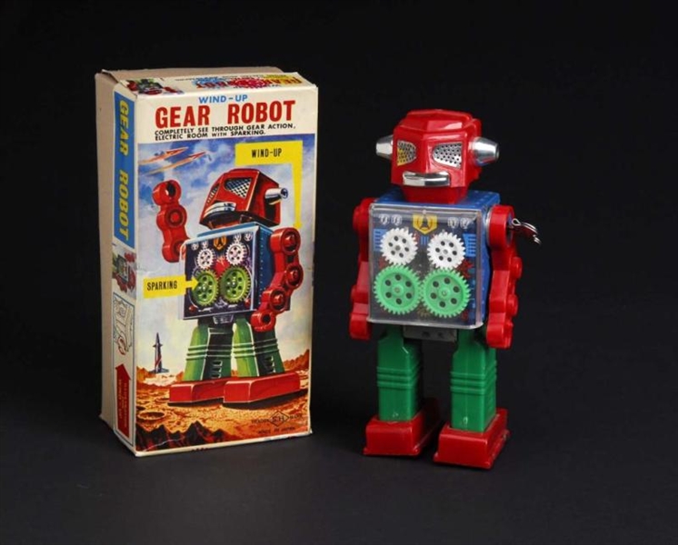 PLASTIC & TIN GEAR ROBOT.                         