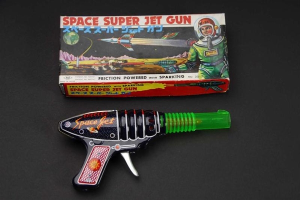 TIN SPACE SUPER JET GUN TOY.                      