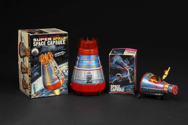 LOT OF 2: SPACE CAPSULE TOYS.                     