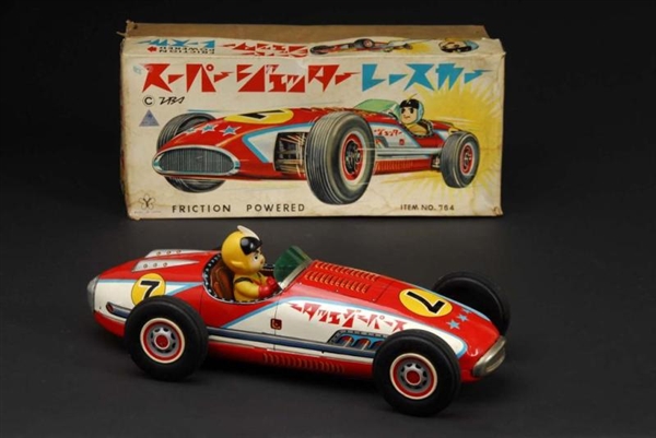 HAND-PAINTED SUPER JETTER PROTOTYPE RACE CAR TOY. 