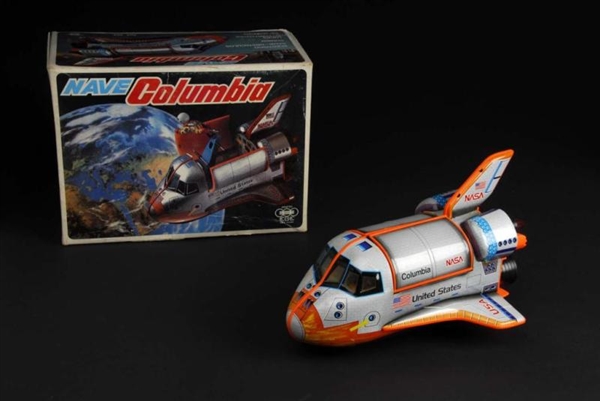 TIN COLUMBIA SPACESHIP BATTERY-OPERATED TOY.      