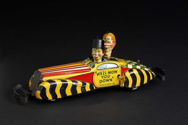 TIN MARX CHARLIE MCCARTHY & SNERD PRIVATE CAR TOY 