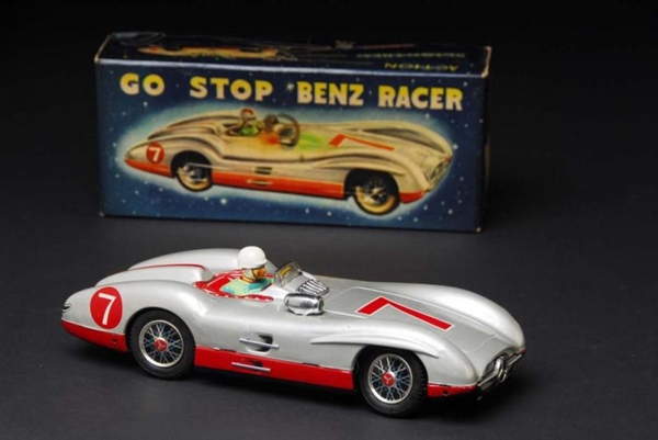 TIN MERCEDES BENZ RACE CAR BATTERY-OPERATED TOY.  