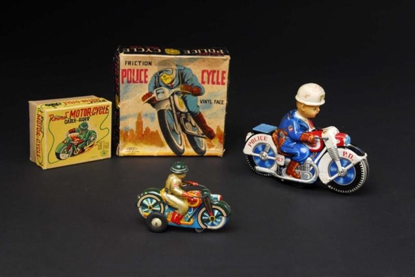 LOT OF 2: TIN MOTORCYCLE TOYS.                    