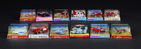 LOT OF 12: DIE-CAST VEHICLES FROM ULTRAMAN.       