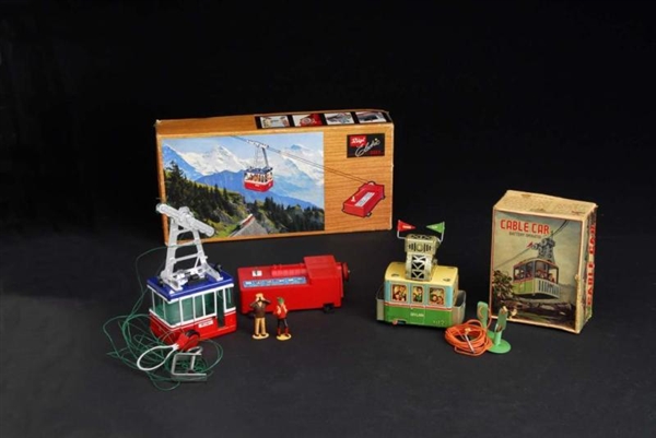 LOT OF 2: CABLE CAR BATTERY-OPERATED TOYS.        