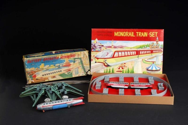 LOT OF 2: MONORAIL TRAIN BATTERY-OPERATED TOYS.   