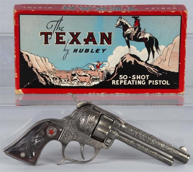 CAST IRON HUBLEY TEXAN CAP GUN.                   
