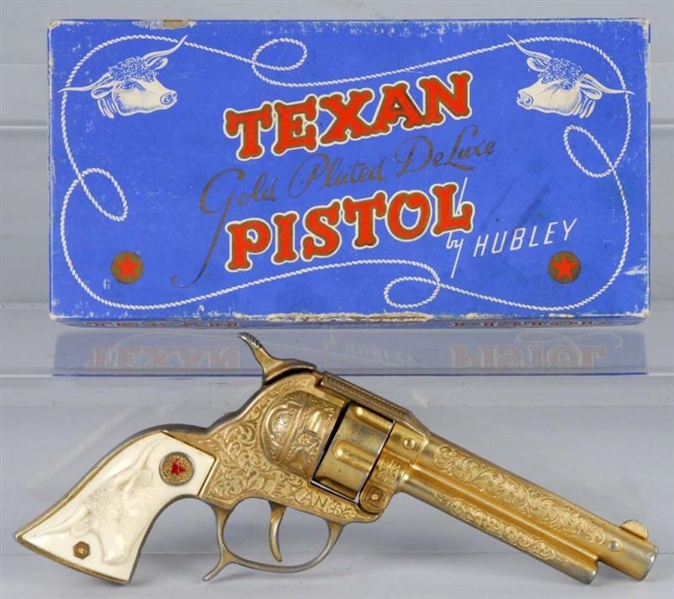 GOLD HUBLEY TEXAN CAP GUN.                        