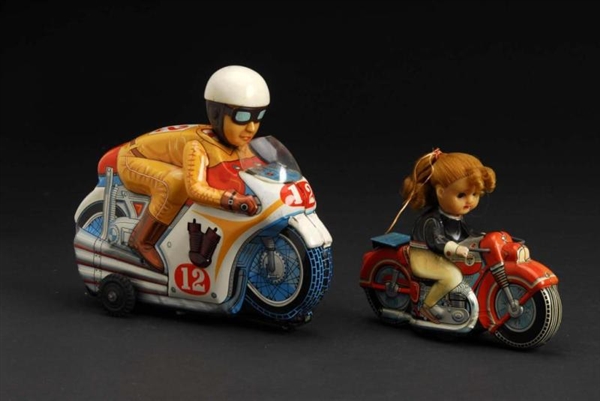 LOT OF 2: TIN MOTORCYCLE TOYS.                    