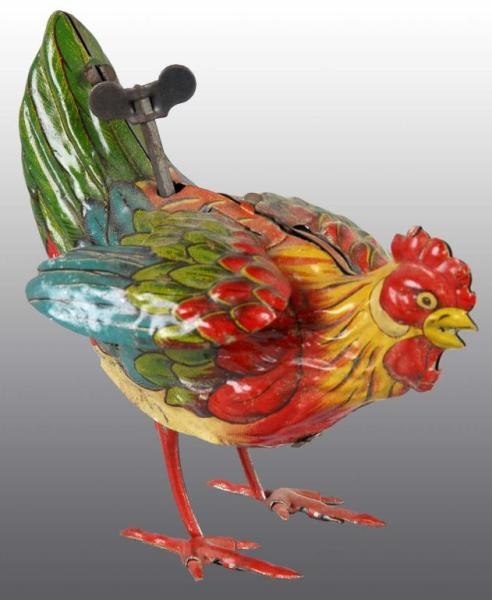 TIN LITHO ROOSTER WIND-UP TOY.                    