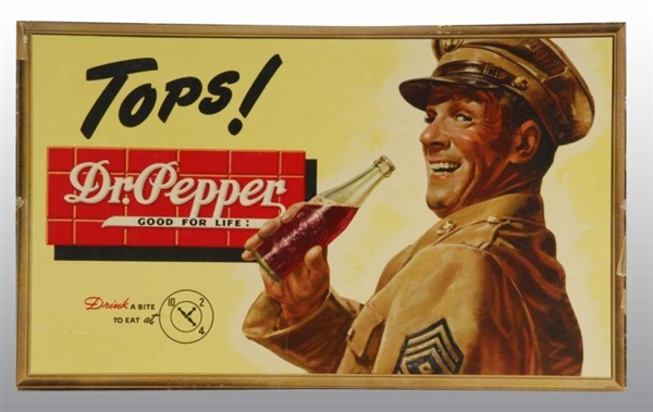 SMALL HORIZONTAL CARDBOARD DR. PEPPER POSTER.     